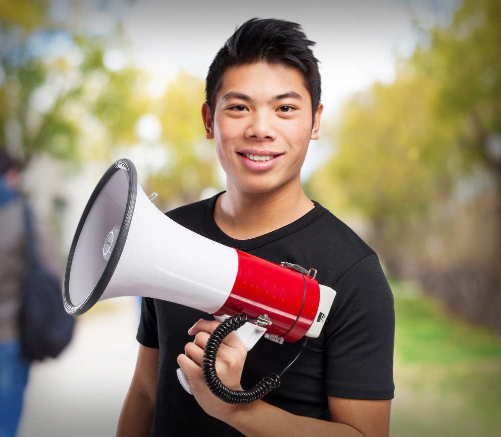 A public relation worker (illustration)