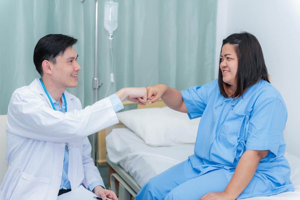 A doctor checking a patient